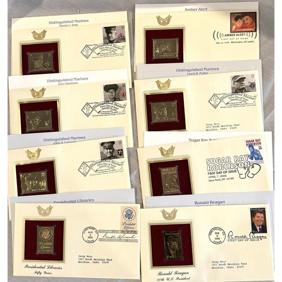 US Golden Replica 22kt FDC  52 first day covers with cards - Picture 4 of 9